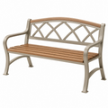 Panchina da giardino 122 x 63 x 88 cm in metallo e legno beige/marrone stile classico