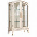 Vetrina 100 x 45 x 190 cm in legno bianco e vetro con 2 ante stile classico