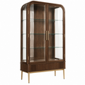 Vetrina 100 x 40 x 190 cm in legno marrone e vetro con ante - stile moderno