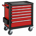 Carrello portautensili 78 x 46 x 97 cm in acciaio rosso e nero con 7 cassetti mobile per officina