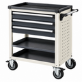 Carrello portautensili 78 x 46 x 97 cm in acciaio nero e grigio con 3 cassetti mobile da officina